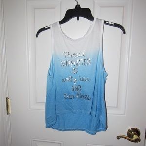 Blue and white tank top